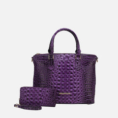Liora Croc Embossed Tote Bag and Set