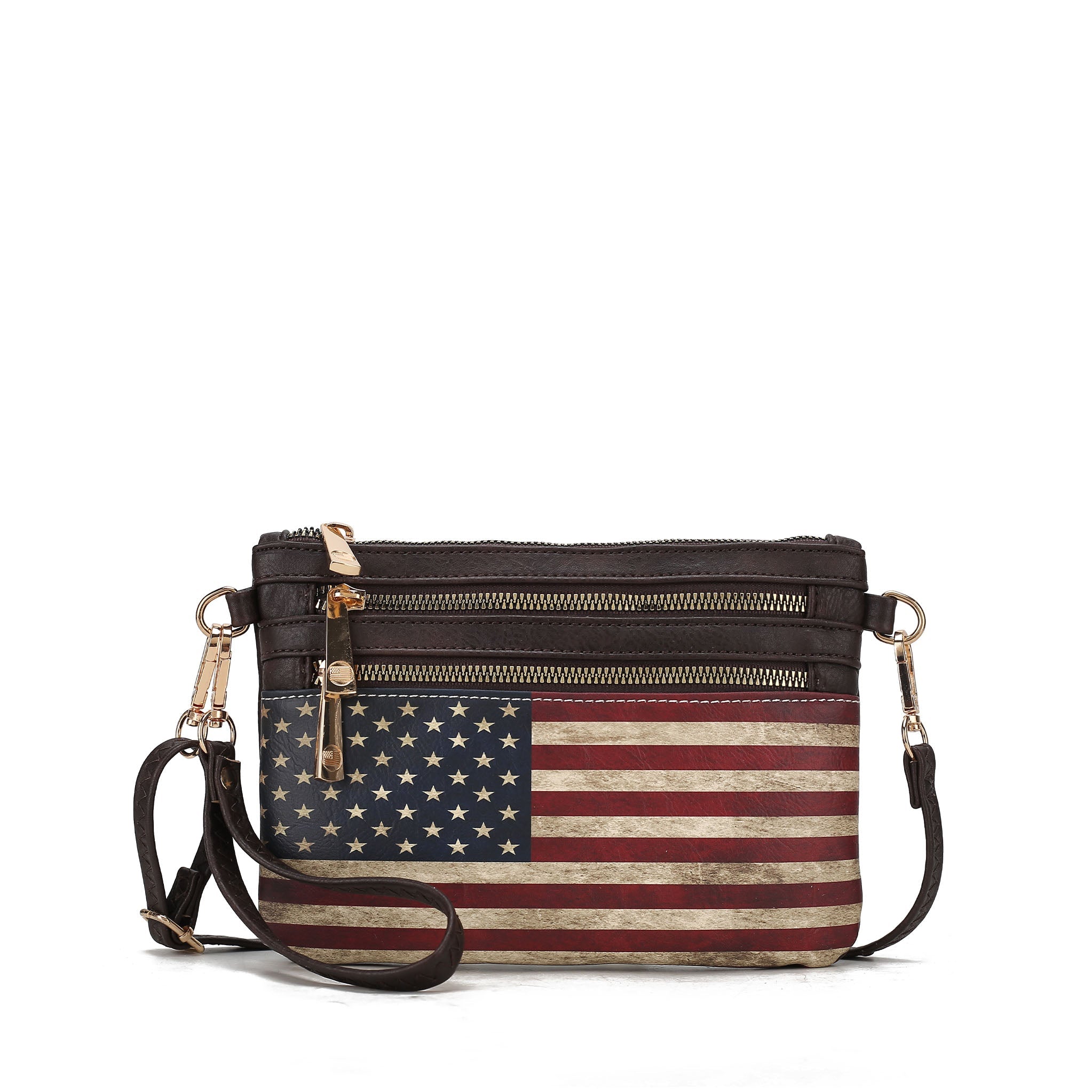  MKF Collection Alisson Printed Flag Crossbody Bag - Black - Bonton