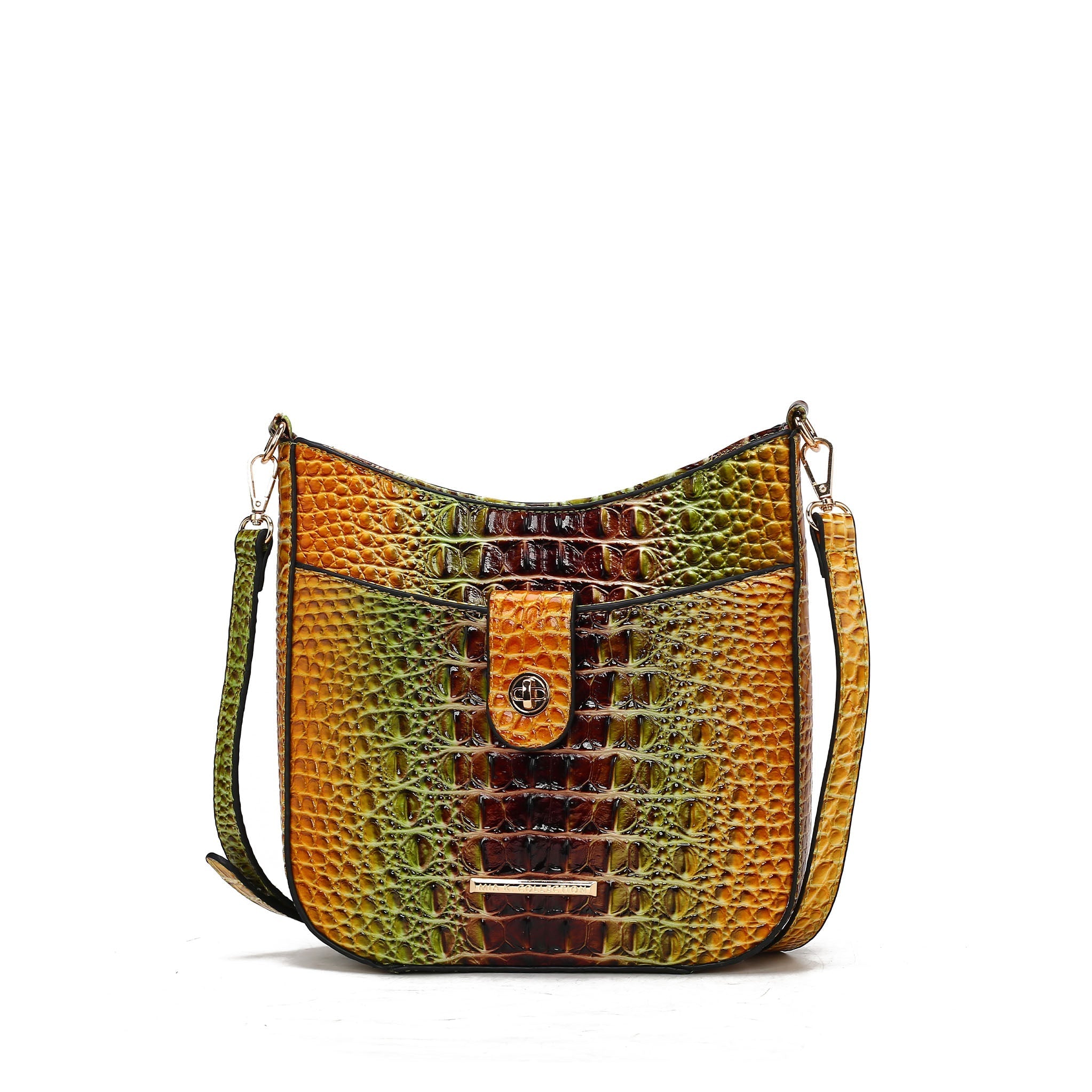  MKF Collection Giovana Gradient Croc Crossbody Bag - Croc Brown - Bonton