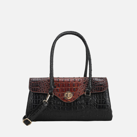 Liviana Croc-Embossed Shoulder Bag