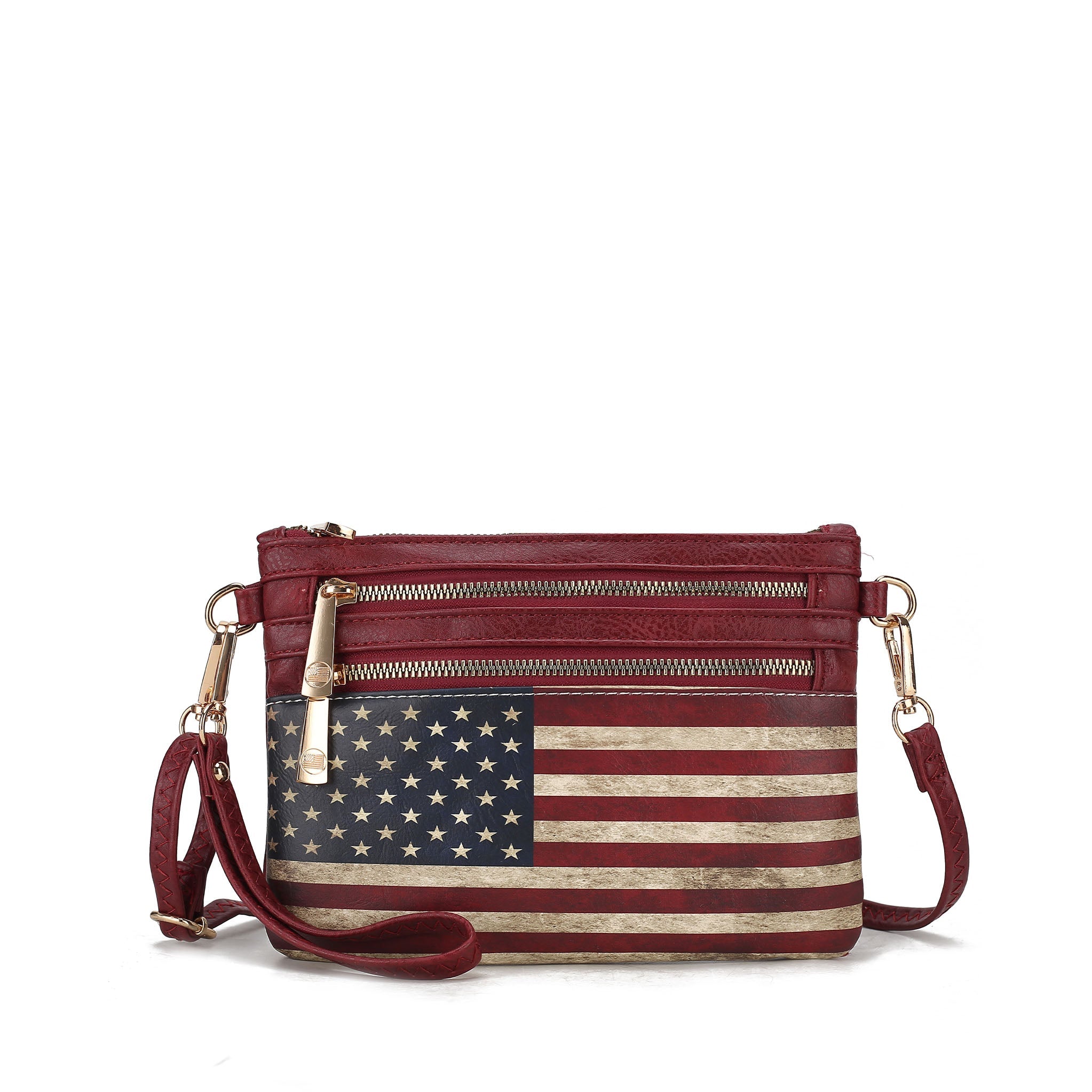  MKF Collection Alisson Printed Flag Crossbody Bag - Black - Bonton
