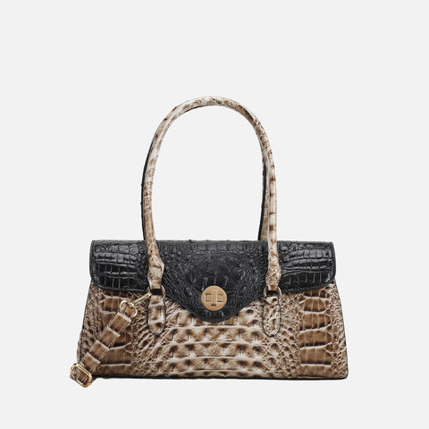Liviana Croc-Embossed Shoulder Bag