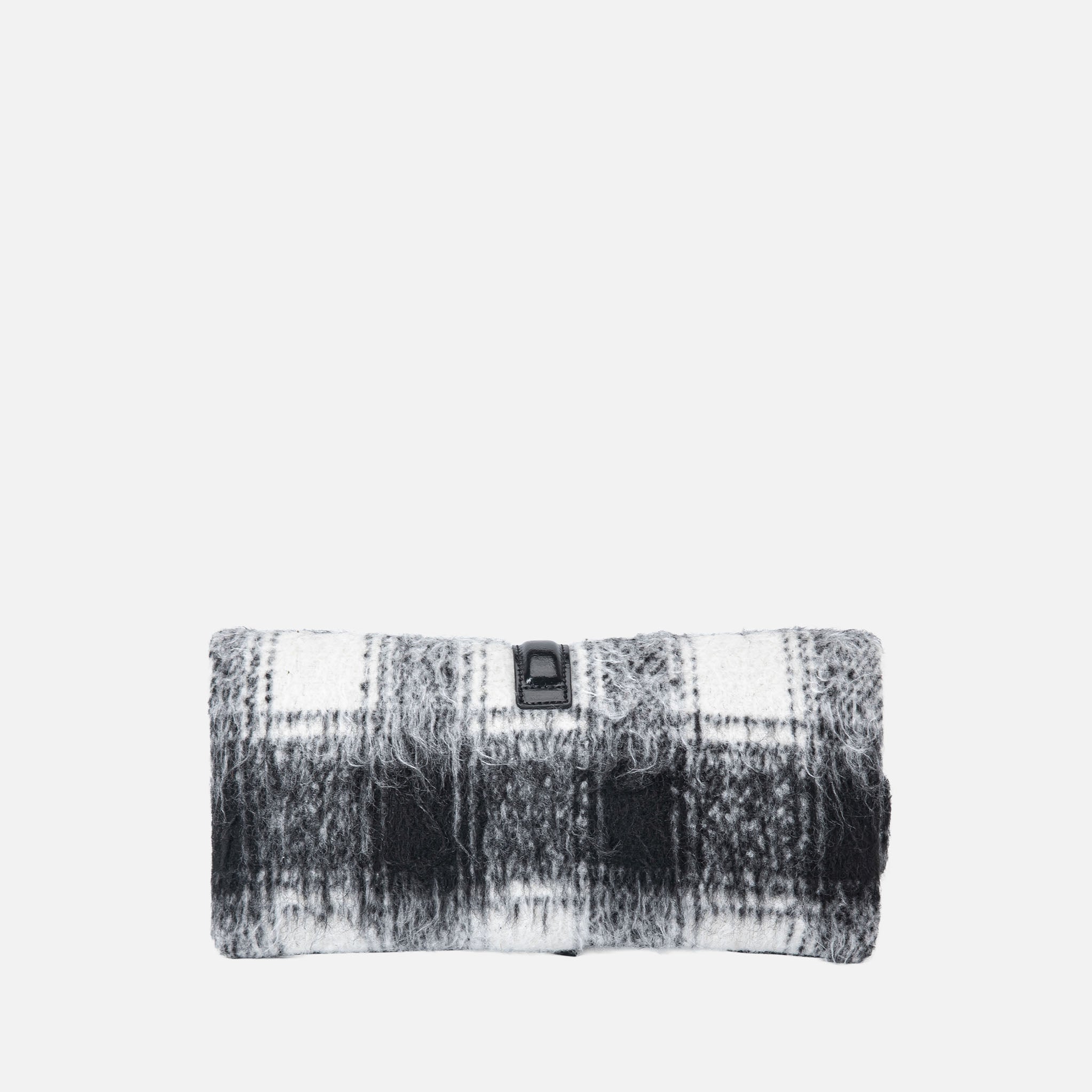  MKF Collection Koumei Faux Fur Clutch - Chestnut Check - Bonton