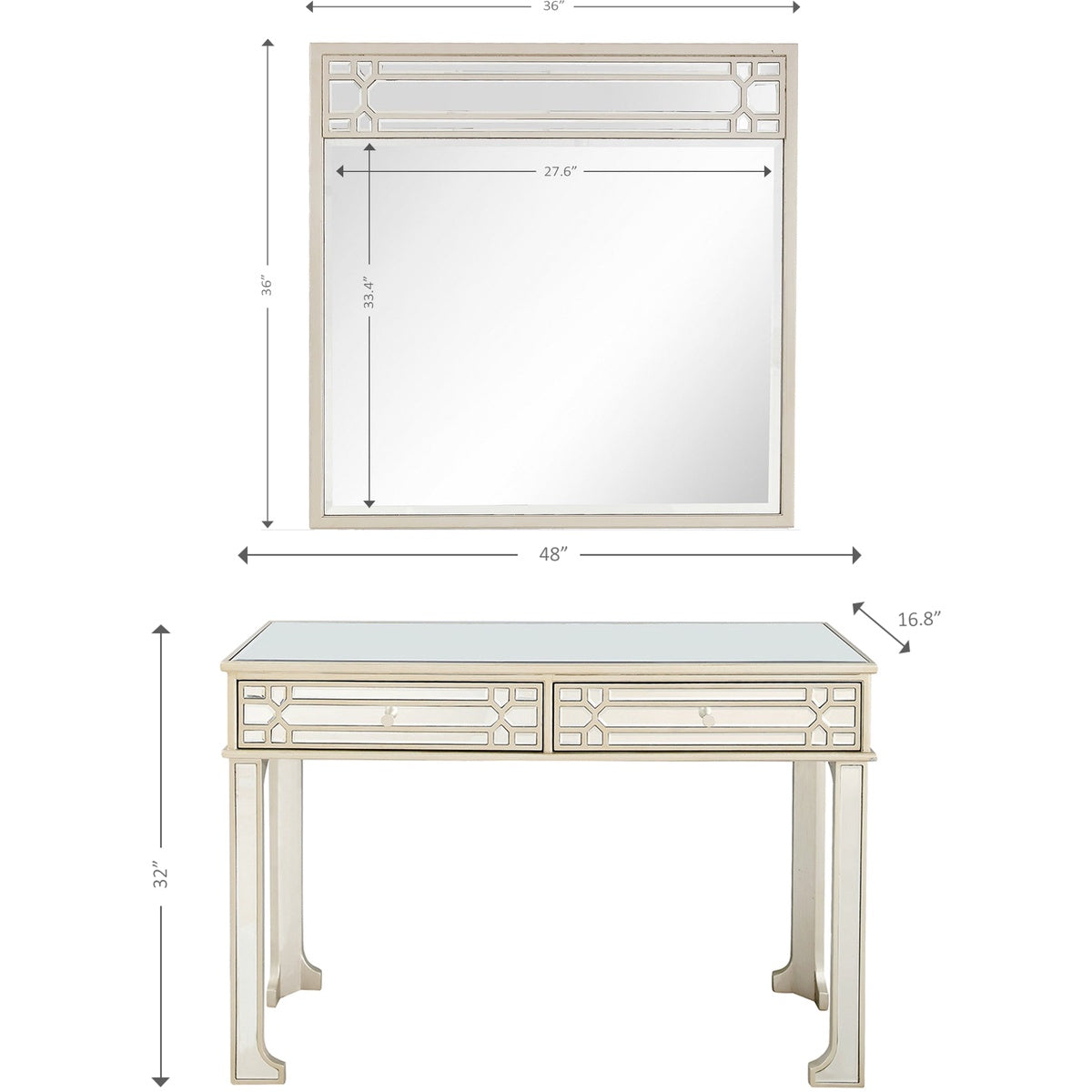  Aubrey Wall Mirror and Console - Console Table - Bonton