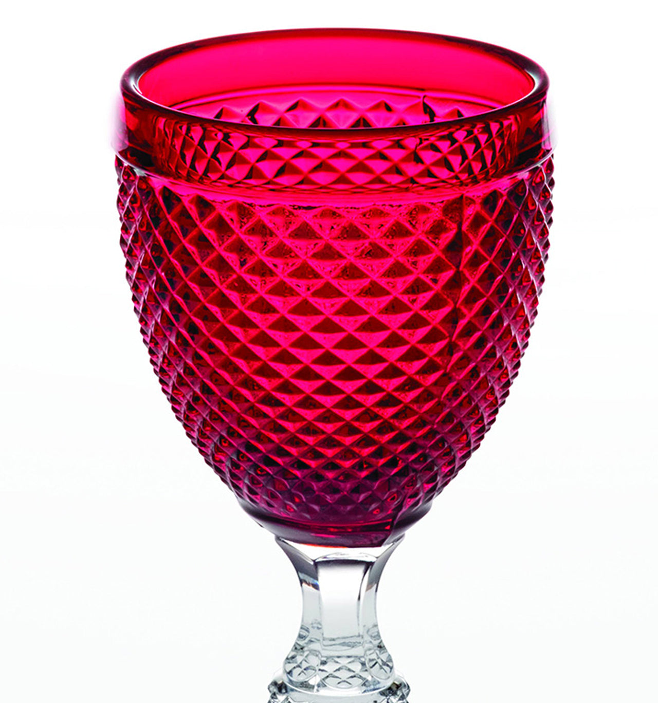  Vista Alegre Bicos Bicolor Goblets with Colored Top Set of 4 - Red - Bonton