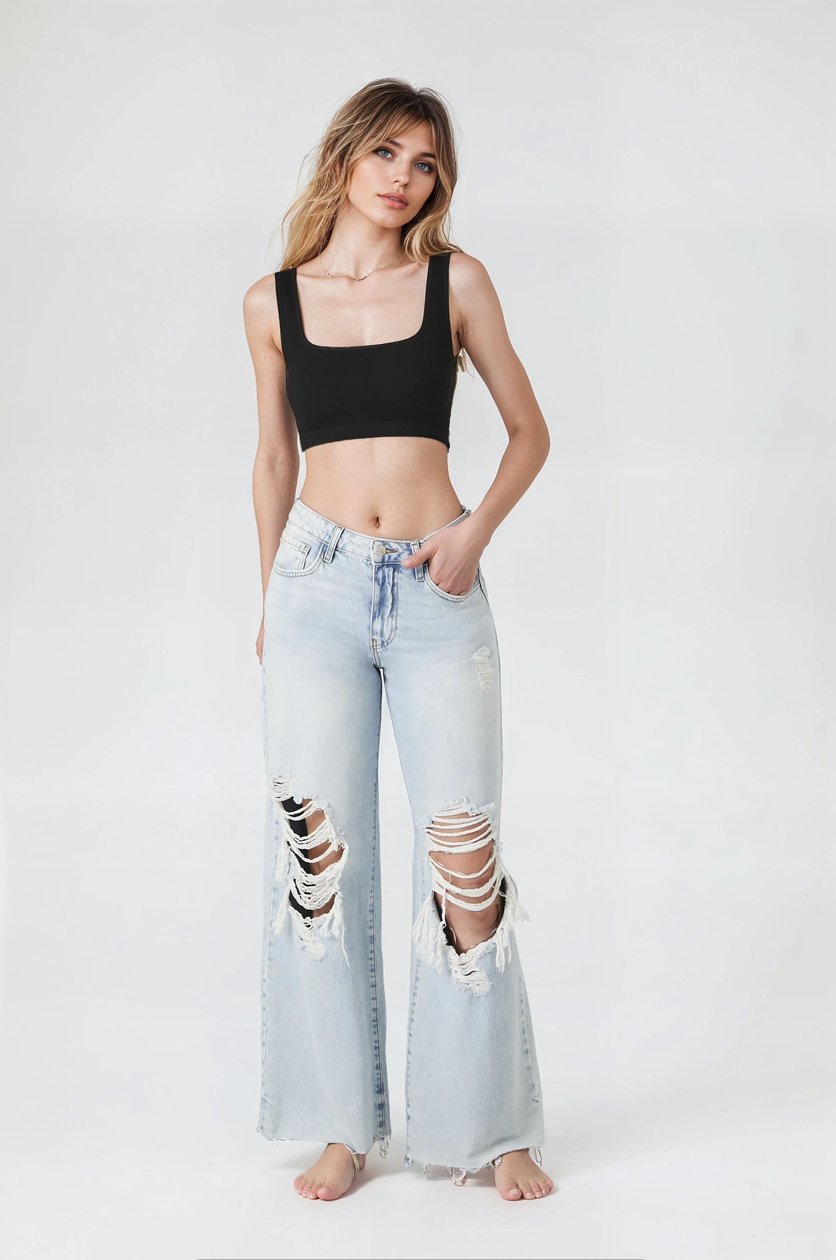  Forever 21 Ribbed Seamless Bralette - black - Bonton