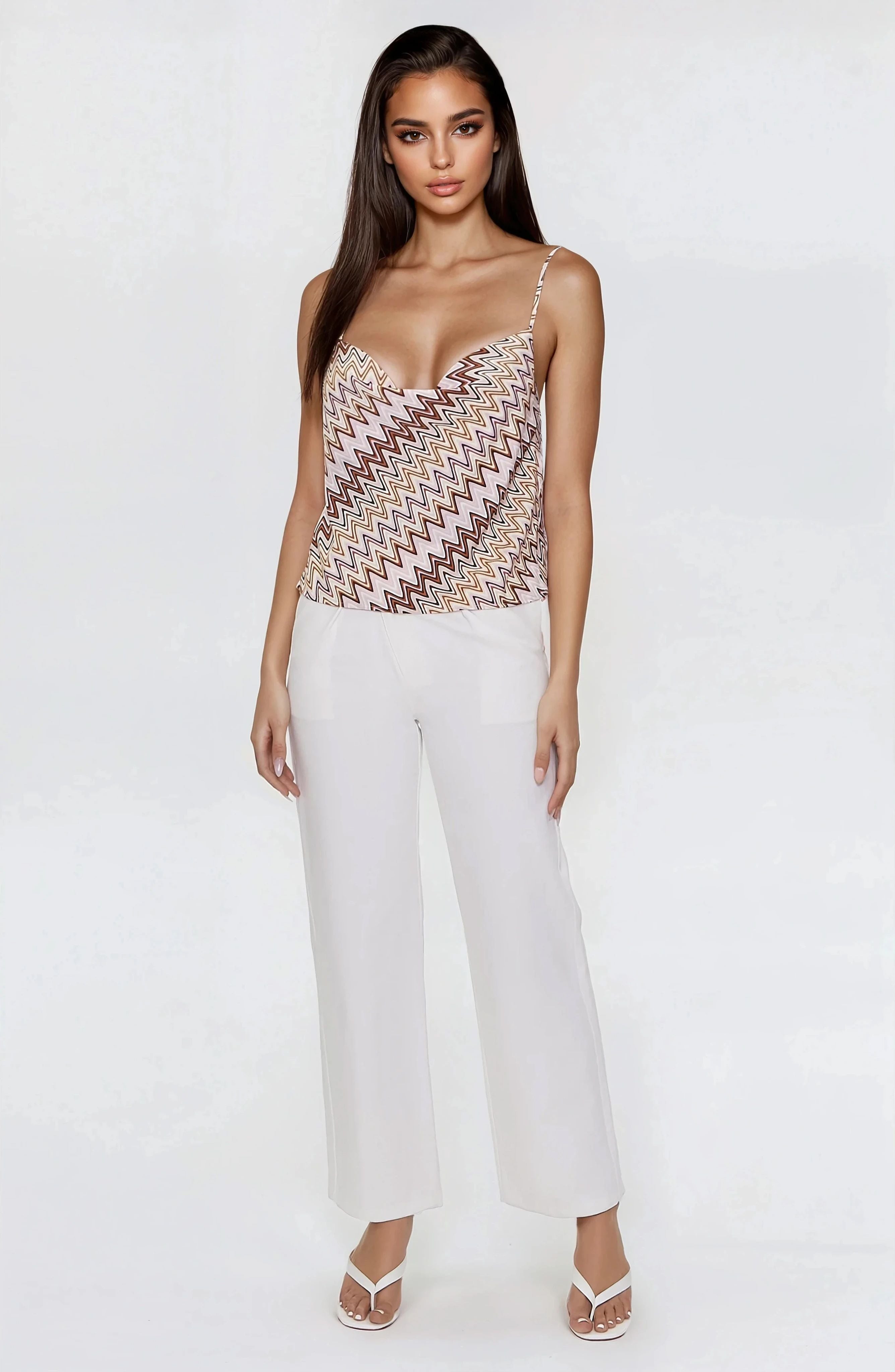  Forever 21 Chevron Print Cami - teal multi - Bonton