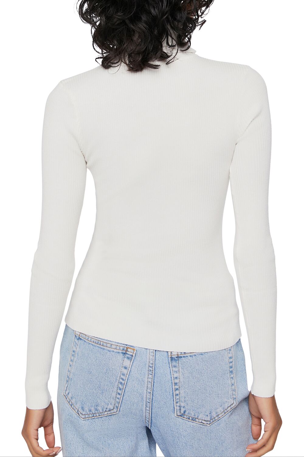  Forever 21 Ribbed Turtleneck Sweater-Knit Top - grey - Bonton