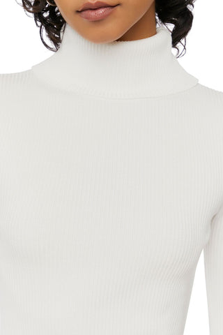 Ribbed Turtleneck Sweater-Knit Top