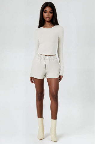 Faux Leather High-Waist Shorts