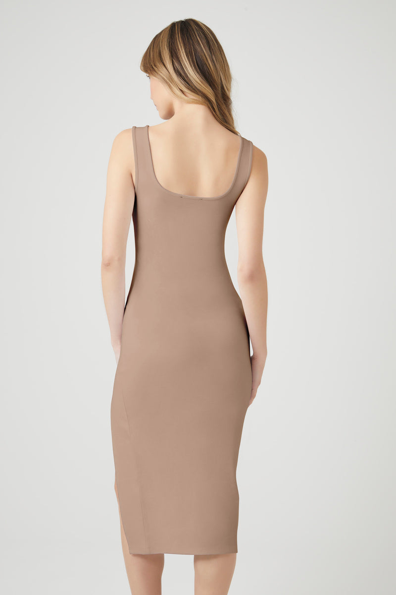  Forever 21 Ponte Knit Midi Tank Dress - cream - Bonton