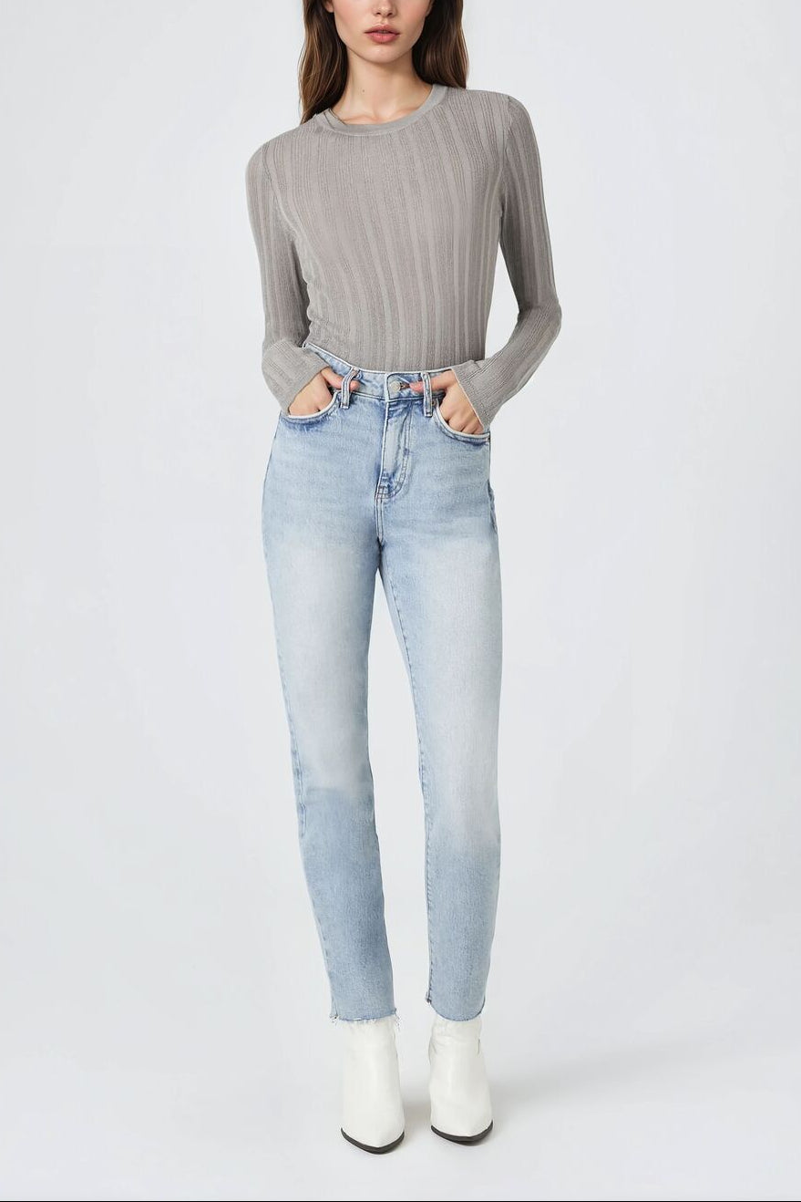  Forever 21 Fitted Ribbed Knit Sweater - grey - Bonton