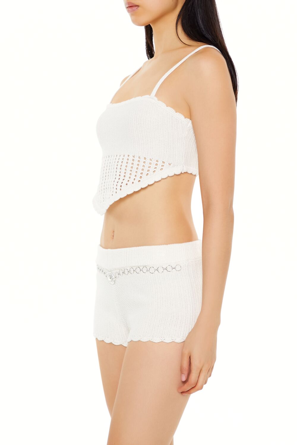  Forever 21 Cropped Crochet Cami - cream - Bonton