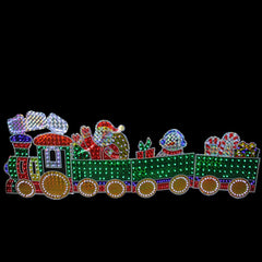 4-Piece Holographic LED Lighted Motion Train Set Outdoor Christmas Decoration - 35"