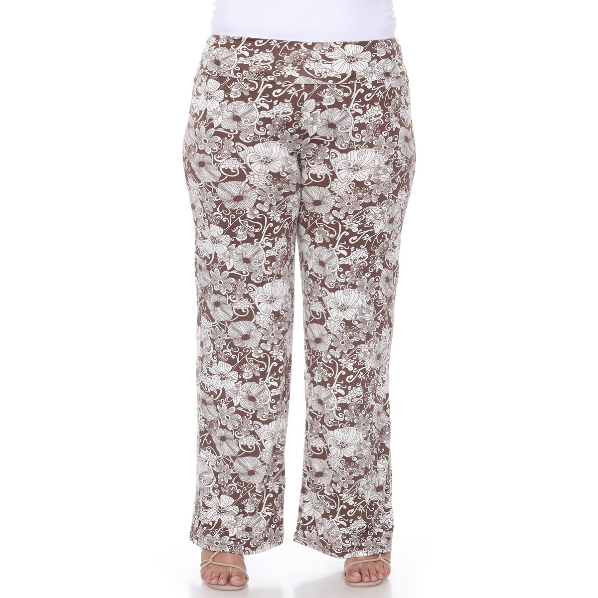  White Mark Plus Size Floral Paisley Palazzo Pants - 1x - Bonton