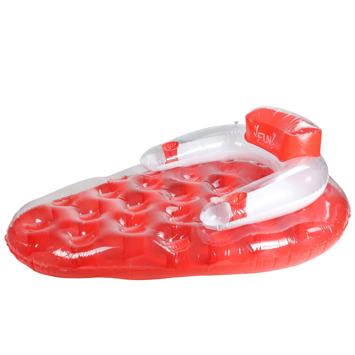  Pool Central 65'' Red and White Inflatable Strawberry Pool Water Lounge Float - Default Title - Bonton