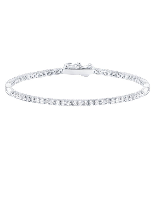 Classic Small Brilliant Tennis Bracelet Finished in Pure Platinum