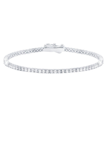 Classic Small Brilliant Tennis Bracelet Finished in Pure Platinum