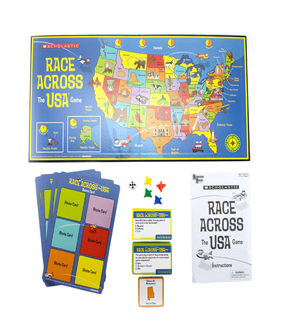  Scholastic - Race Across the USA Game Multi - Multi - Bonton