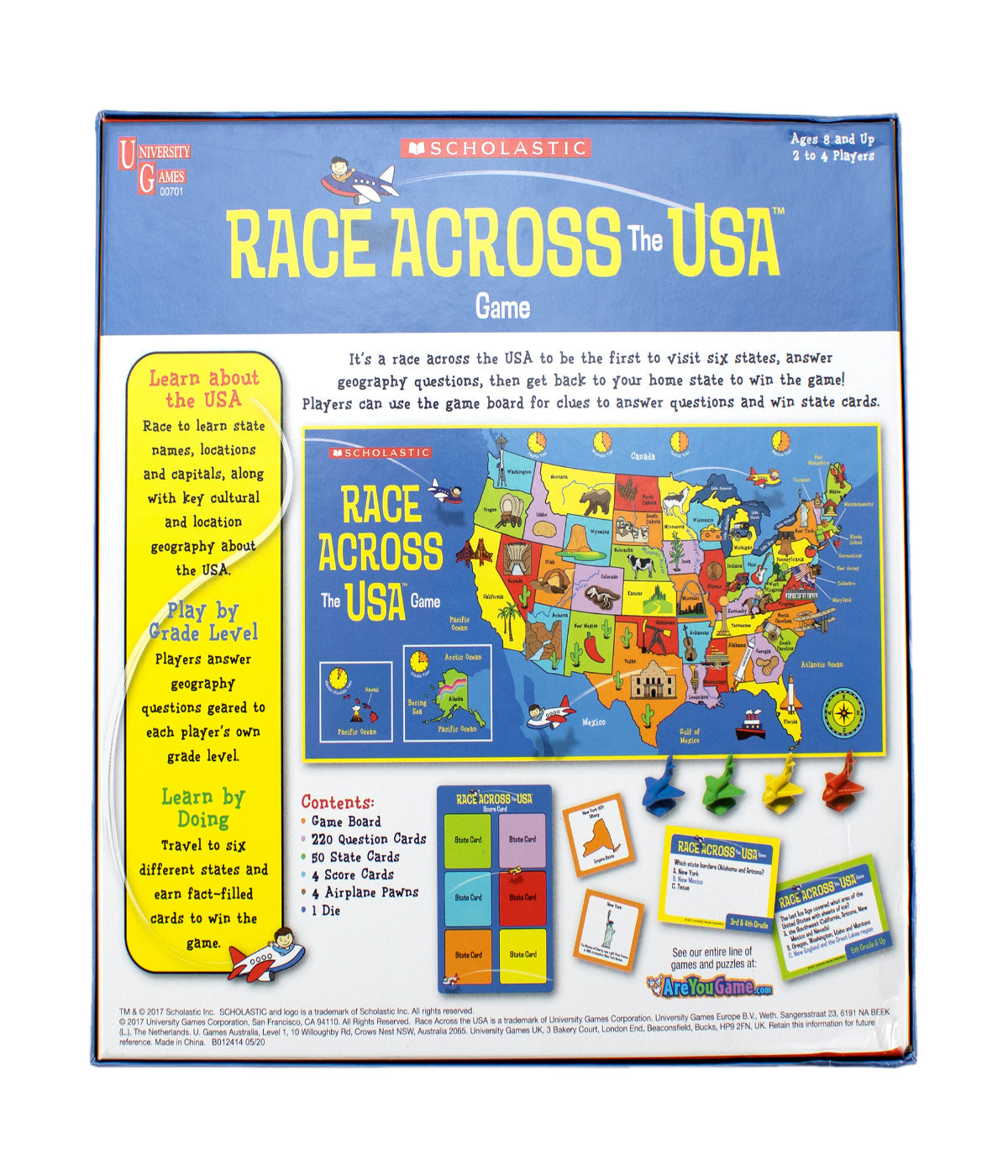  Scholastic - Race Across the USA Game Multi - Multi - Bonton