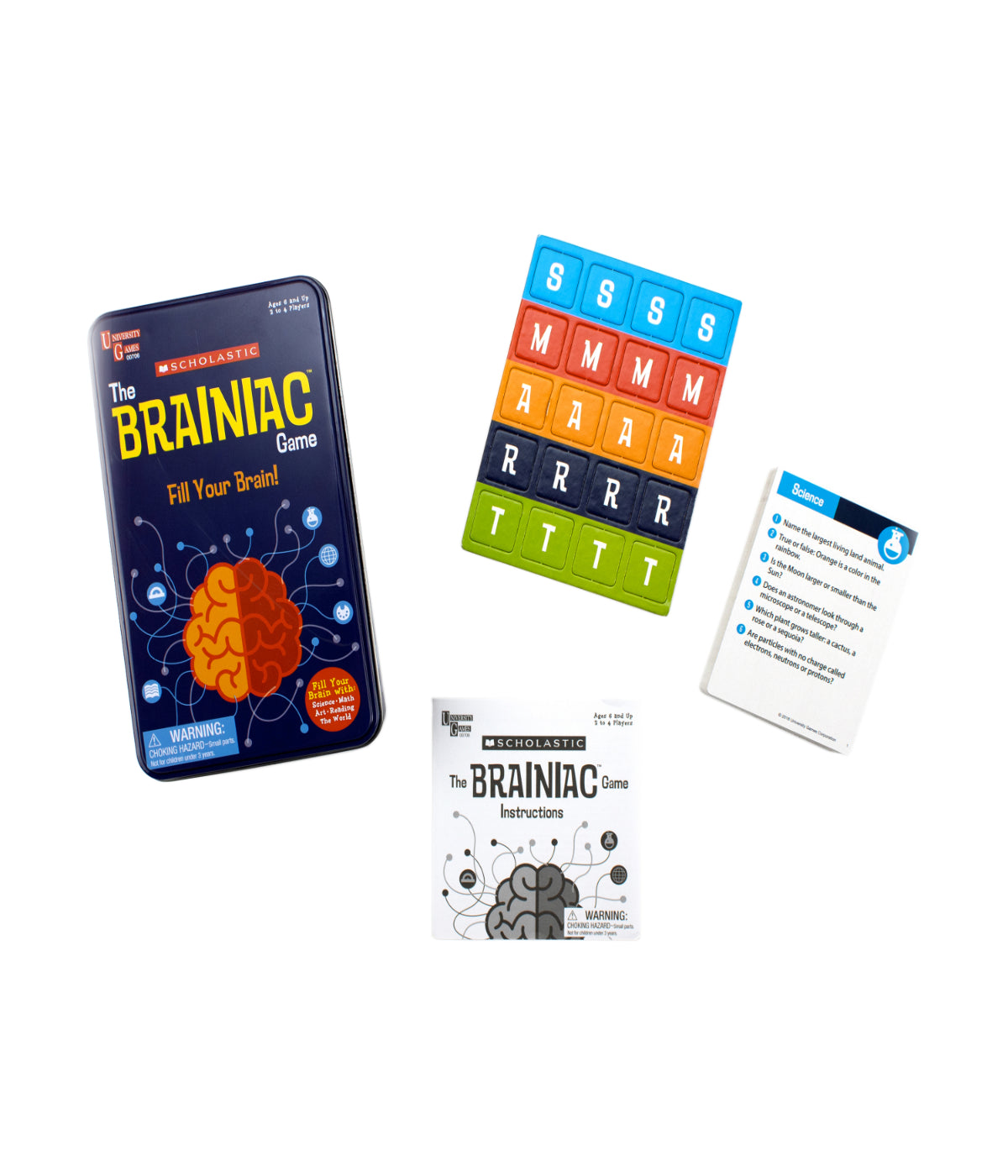  Scholastic - The Brainiac Game Tin Multi - Multi - Bonton