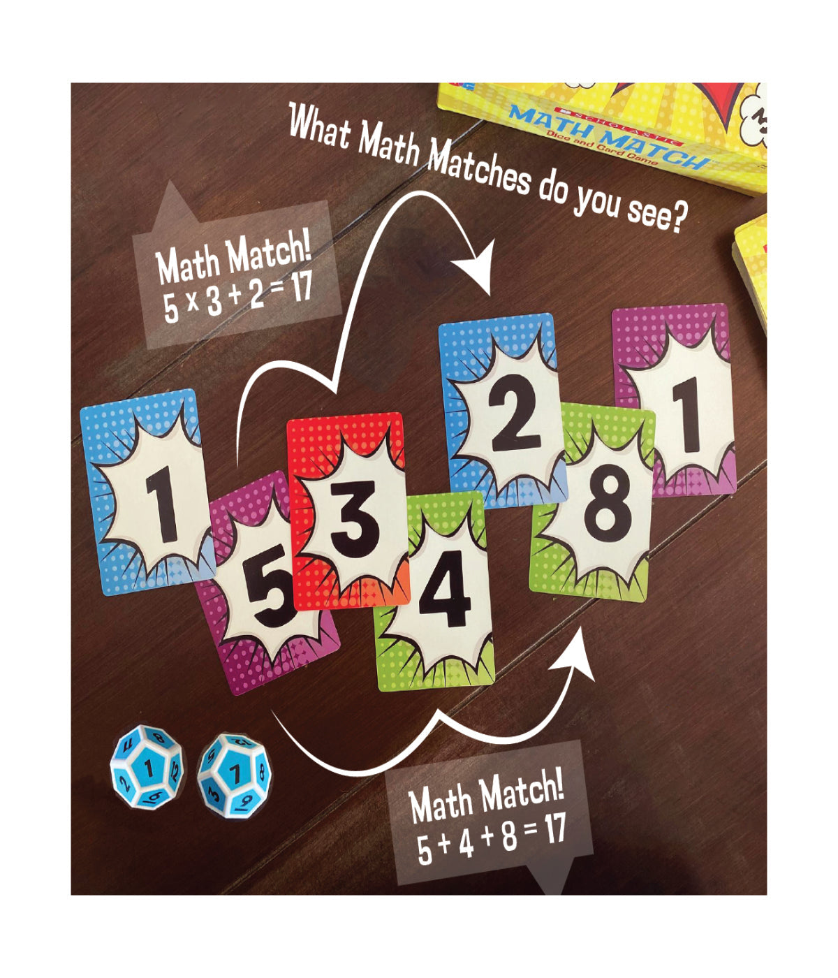  Scholastic - Math Match Dice and Card Game Multi - Multi - Bonton