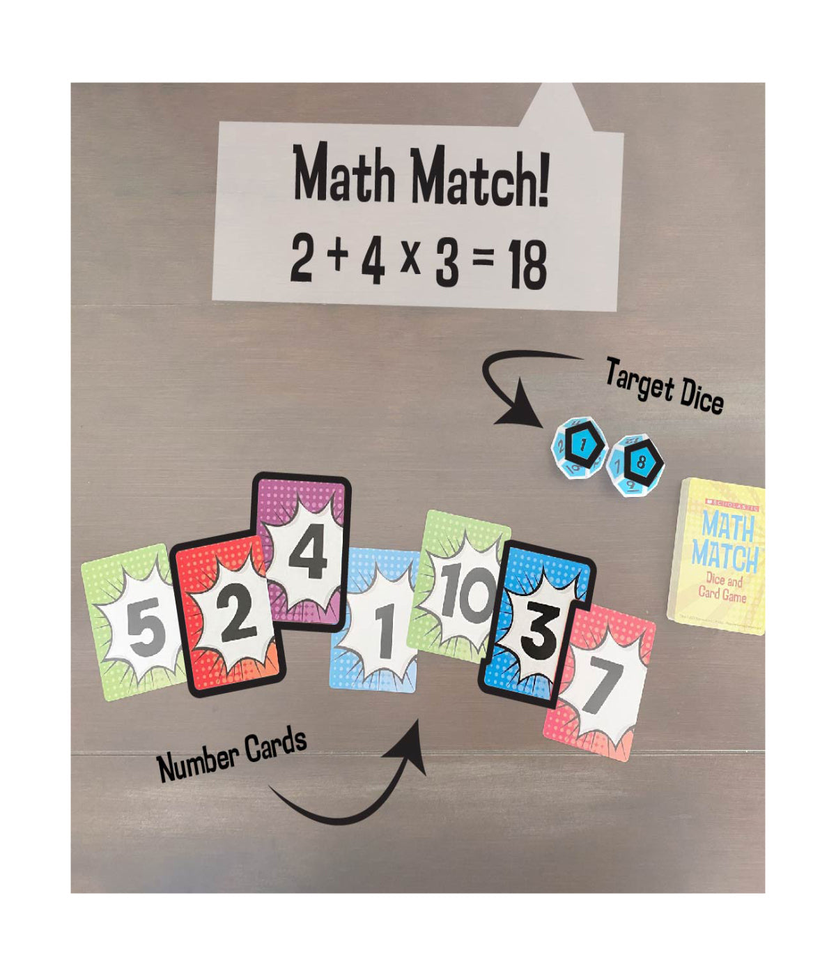  Scholastic - Math Match Dice and Card Game Multi - Multi - Bonton