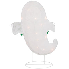 LED Ghost With "Boo" Banner Halloween Yard Decoration - 25" - Warm White Lights