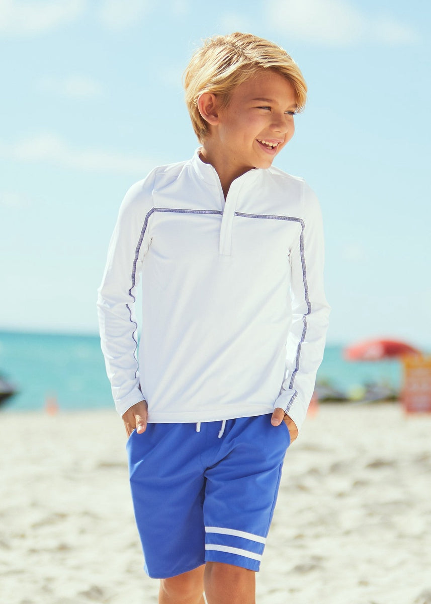  Cabana Life Boys White Sport Zip Top - 5 - Bonton