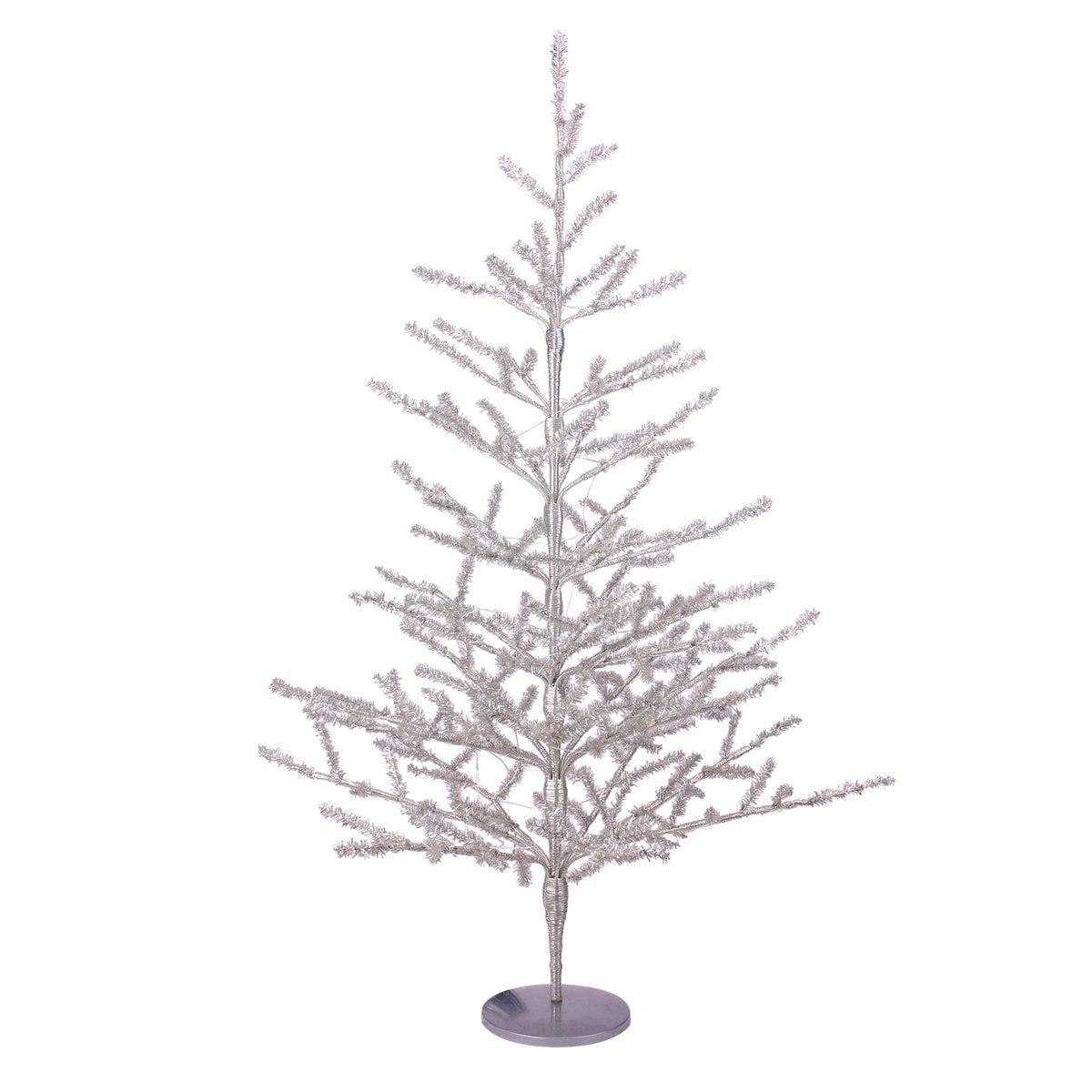  Northlight 3' Pre-Lit LED Silver Tinsel Twig Artificial Christmas Tree - Clear Lights - Default Title - Bonton