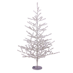 3' Pre-Lit LED Silver Tinsel Twig Artificial Christmas Tree - Clear Lights