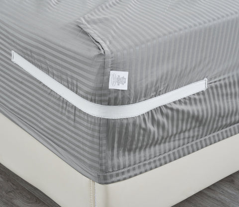 Kathy Ireland 500 Thread Count Damask Stripe Sheet Set With Optifit
