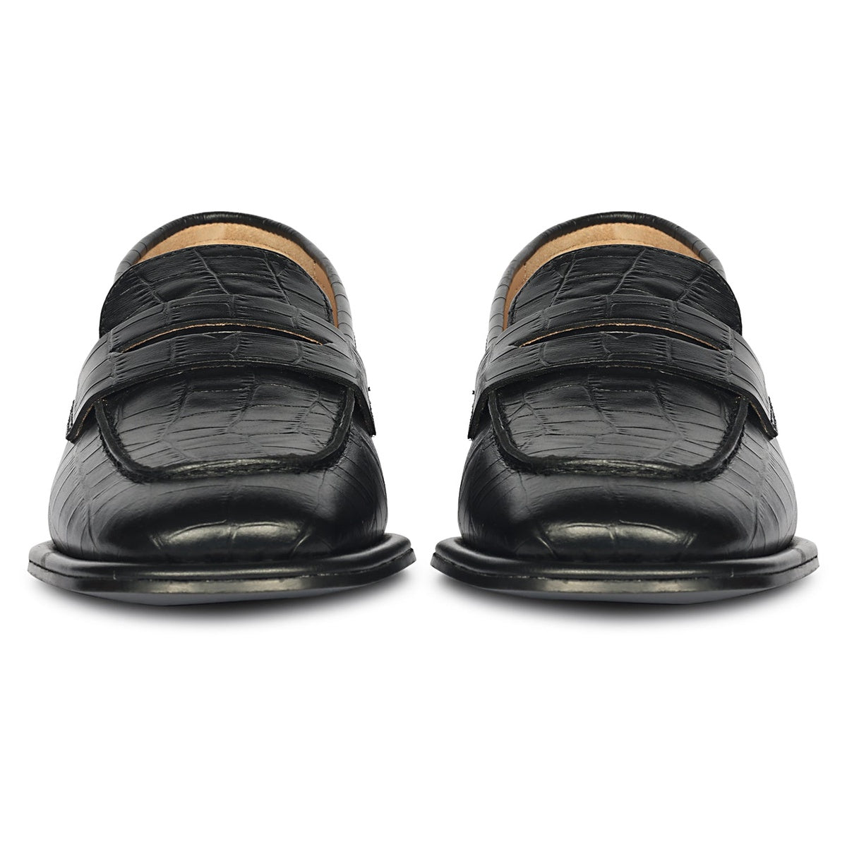  Saint G Carla Croco - Heel Loafers - Black - Bonton