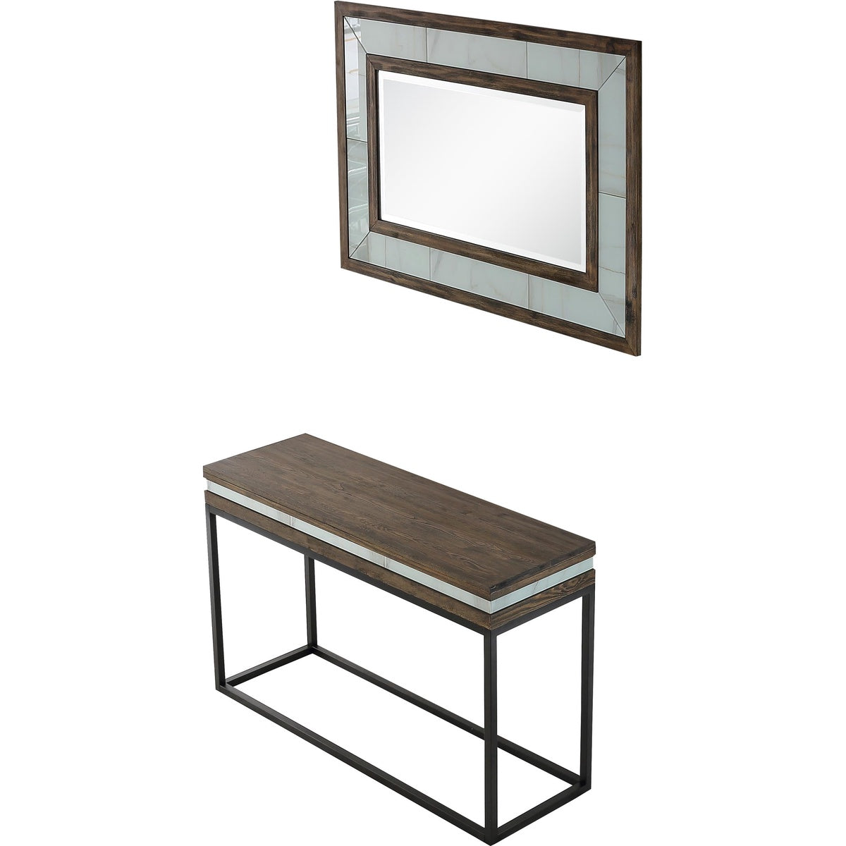  Bailey Wall Mirror and Console Table - Mirror - Bonton