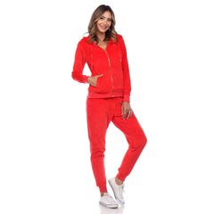 Women's 2 Piece Velour Tracksuit Set