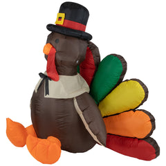 Lighted Inflatable Fall Harvest Turkey Outdoor Decoration - 4"