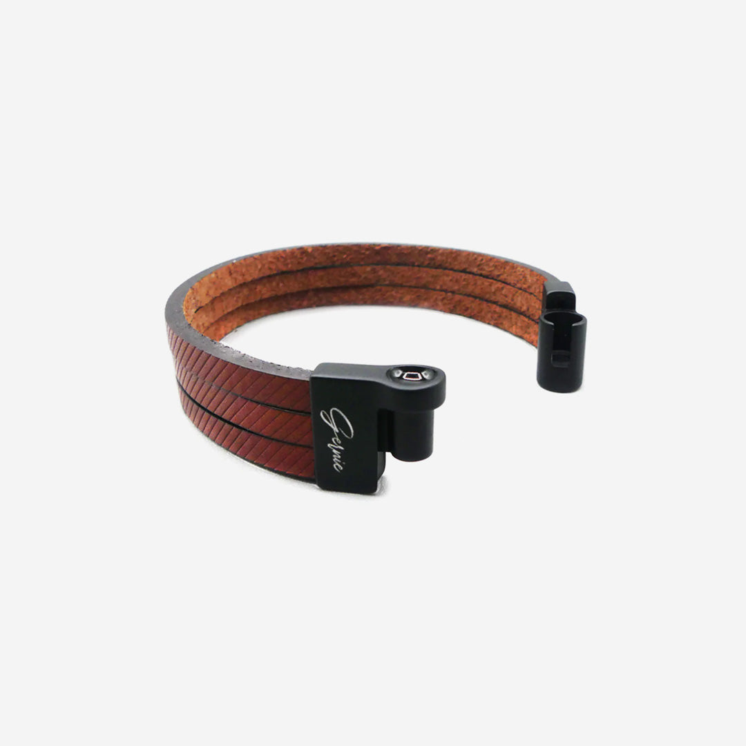  Gernie NYC Men's Malibu Leather Bracelet - Havana - Bonton