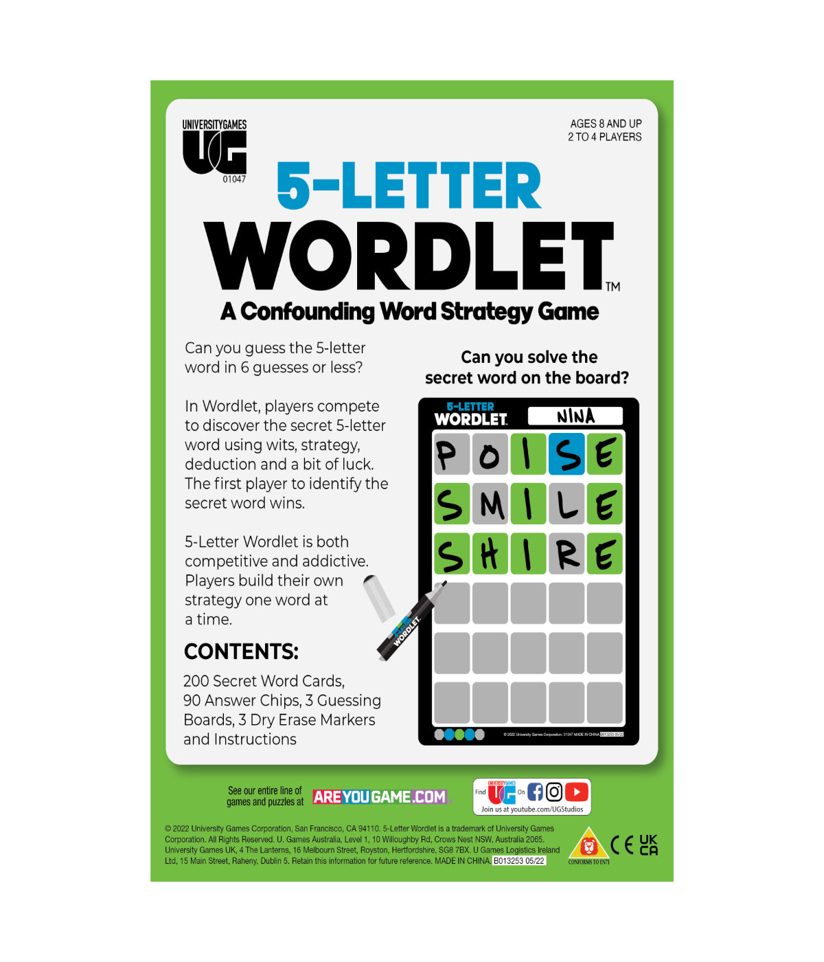  5-Letter Wordlet - A Confounding Word Strategy Game Multi - Multi - Bonton