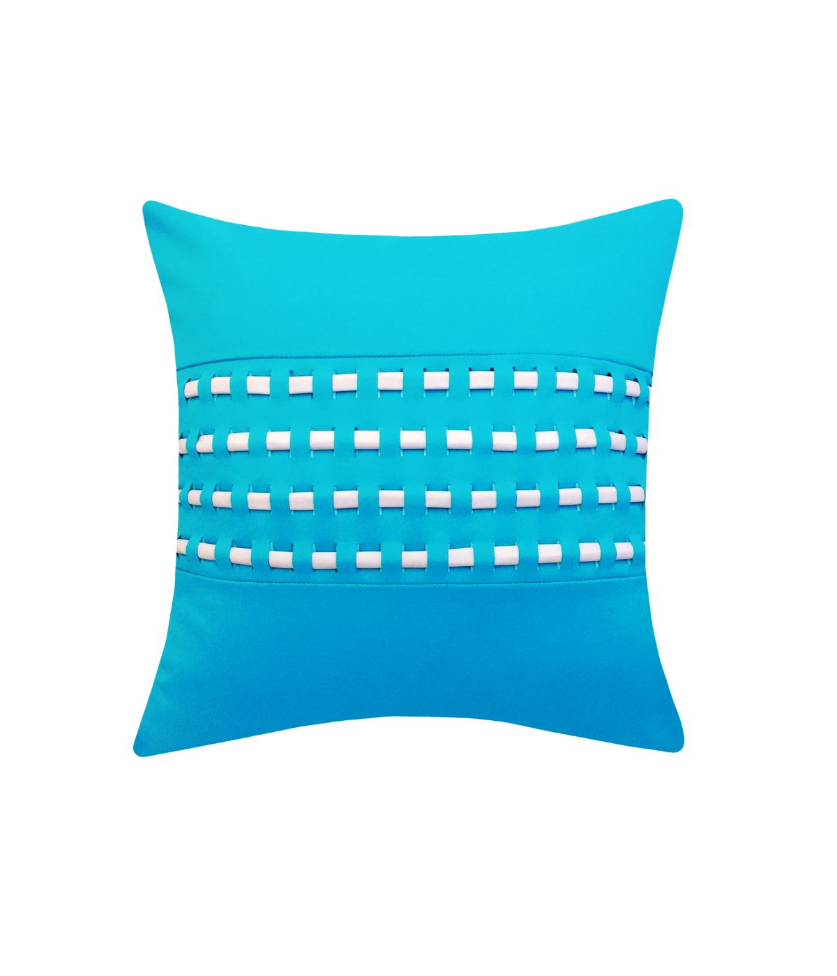  Edie @ Home Center Woven Cord Outdoor Pillow Aqua - Aqua - Bonton