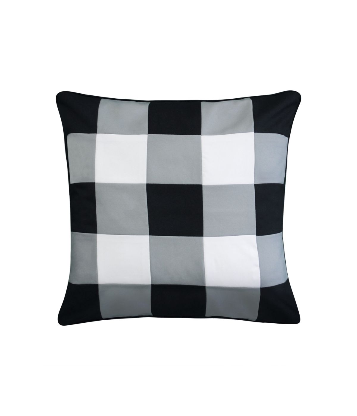  Edie @ Home Gingham Decorative Outdoor Pillow Black - Black - Bonton