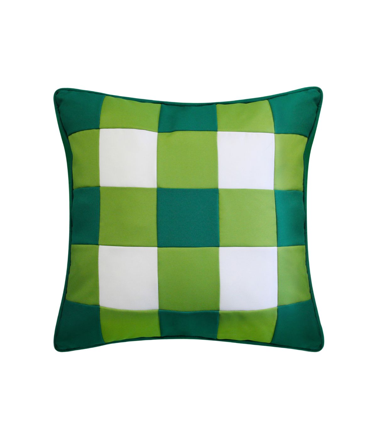  Edie @ Home Gingham Decorative Outdoor Pillow Green - Green - Bonton