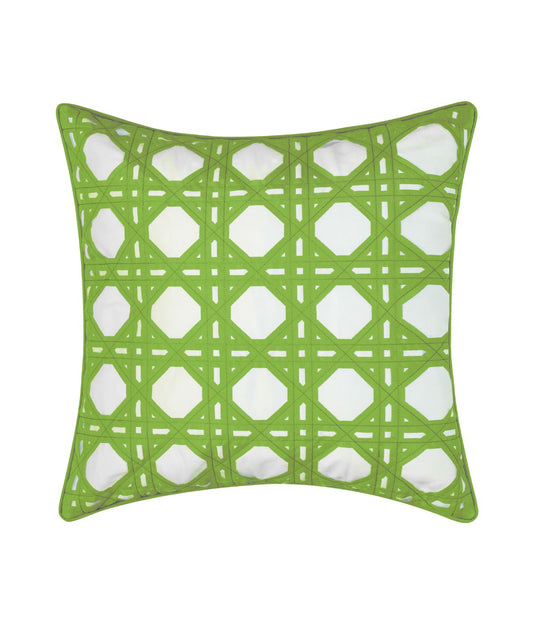 Rattan Look Geometric Decorative Pillow Leaf