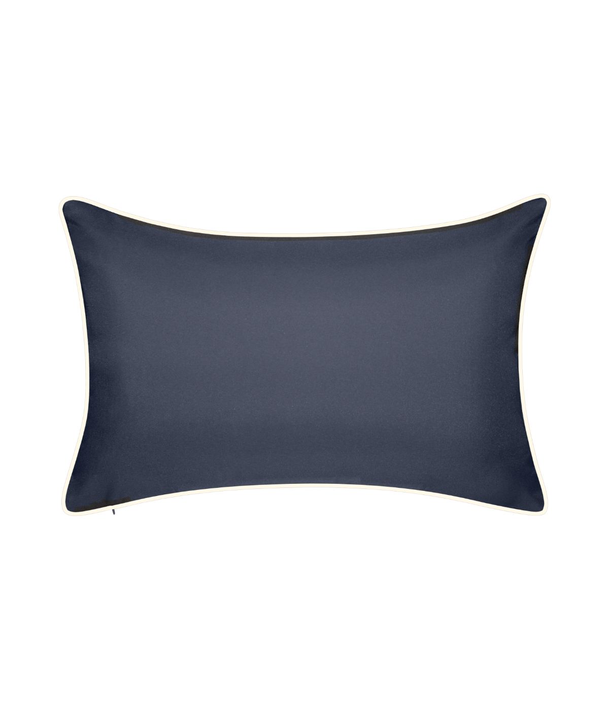 Raffia Geometric Embroidery Decorative Lumbar Pillow White/Navy