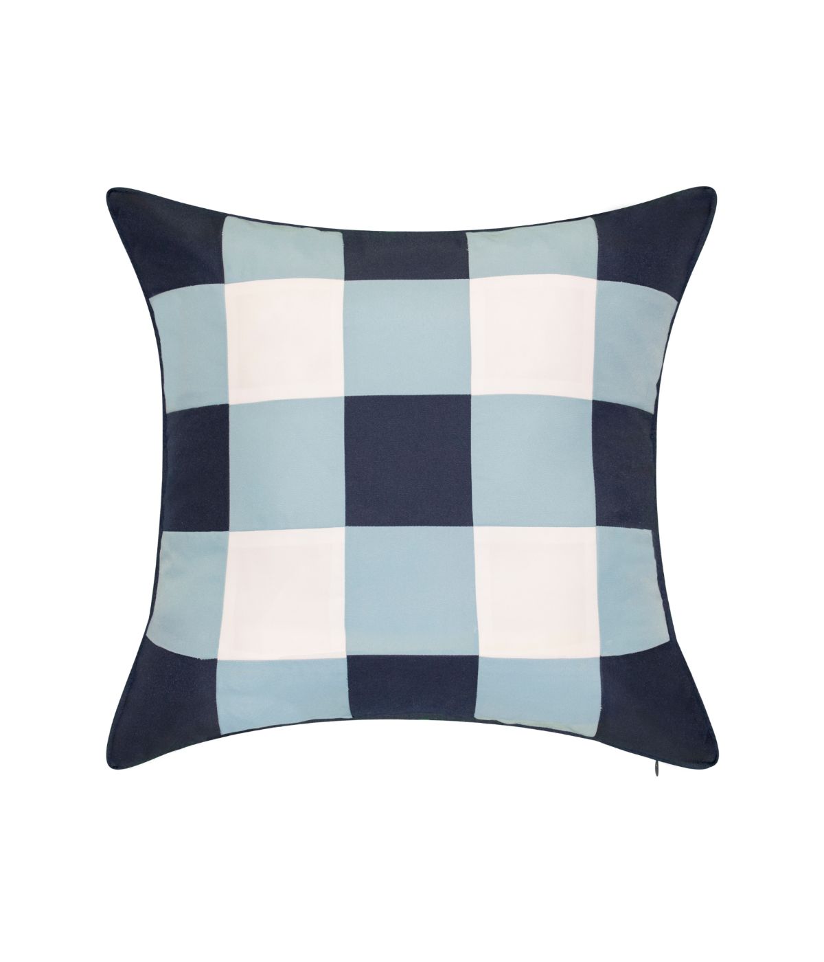  Edie @ Home Gingham Decorative Outdoor Pillow Capri/Navy - Capri/Navy Multi - Bonton