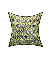 Reversible Antique Tile Print Pillow Leaf Multi