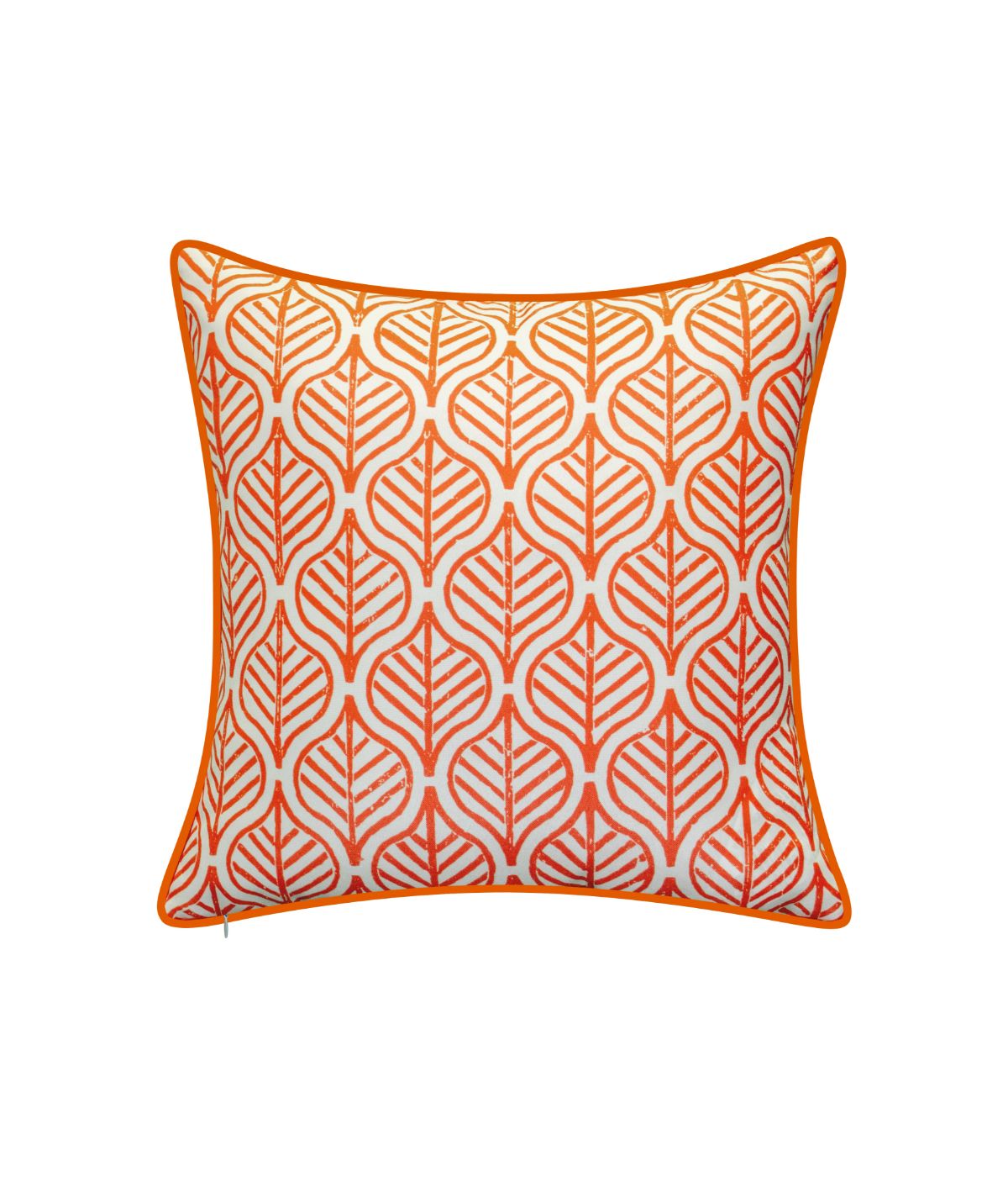  Edie @ Home Reversible Antique Tile Print Outdoor Pillow Pumpkin - Pumpkin Multi - Bonton