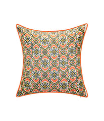 Reversible Antique Tile Print Pillow Pumpkin Multi