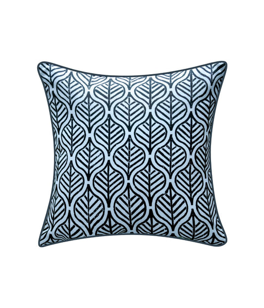 Reversible Jaipur Print Pillow Turq Leaf