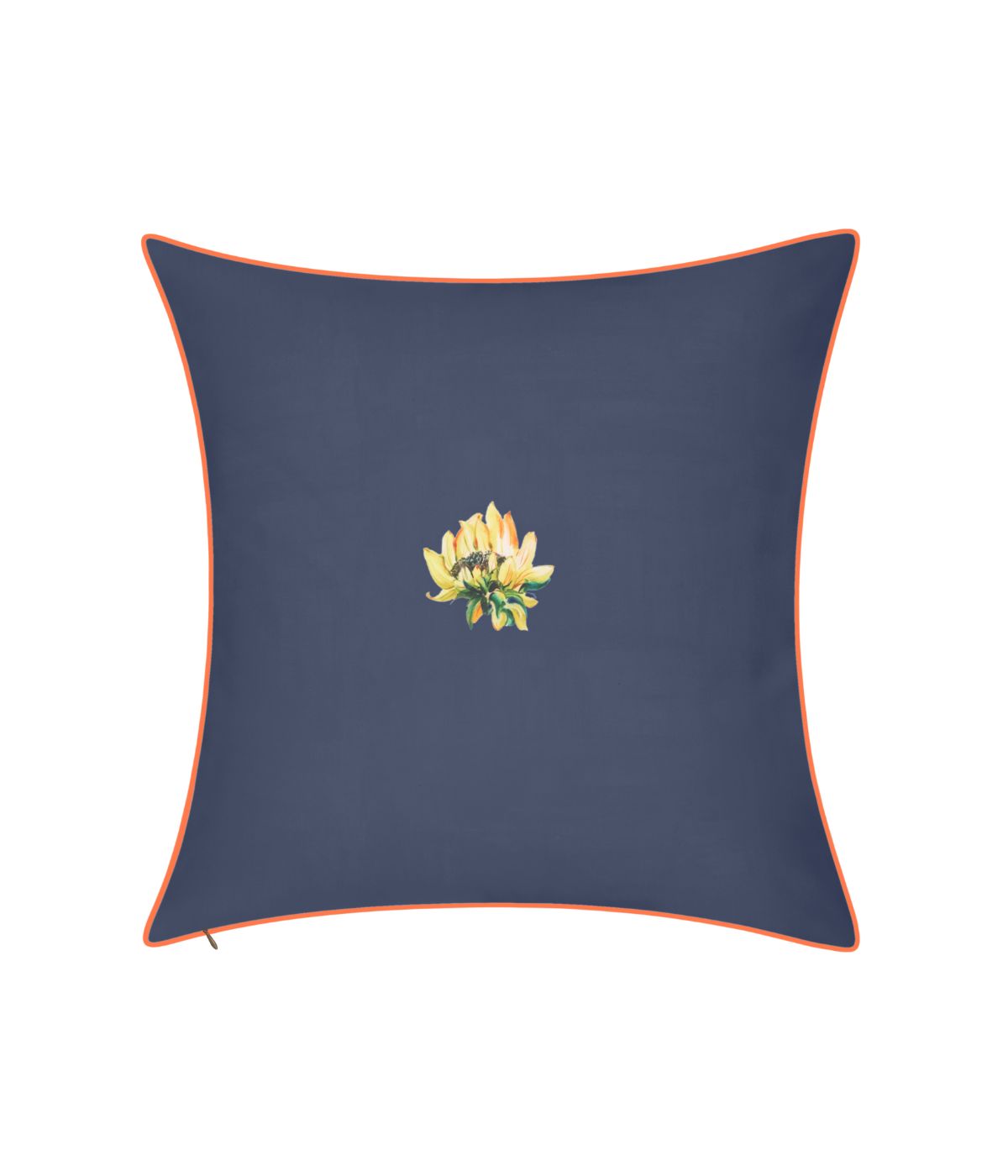  Edie @ Home Sunflower Watercolor Reversible Outdoor Decorative Pillow Navy - Navy Multi - Bonton