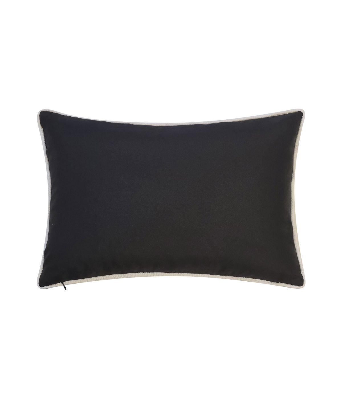  Edie @ Home Arabasque Outdoor Embroidered Pillow Black - Black - Bonton